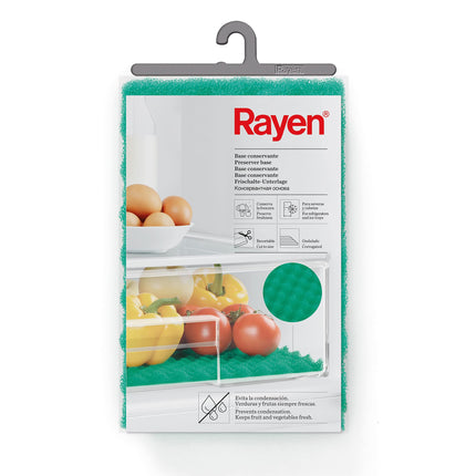 Rayen | Preservation Mat | Refrigerator Preservation Mat | Free Airflow | Wave-shaped | Cuttable | Prevents Condensation | Adjustable | Green | Dimensions: 47x30 cm