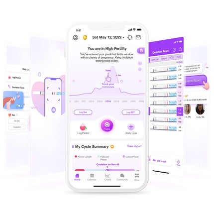 Easy@Home 25 Ovulation Test Fertility Test for Women Ovulation 25 mIU/ml, Reliable Cycle and Fertility Monitoring with Premom Ovulation APP, 25 LH Test