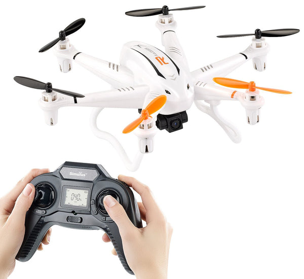Simulus Drone with Camera: Compact Professional Hexacopter GH-6.cam with 720p HD Camera (Video Drone, Camera RC Hexacopter, Remote-Controlled Toy)