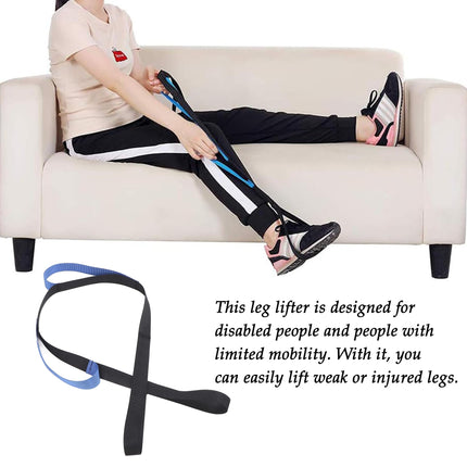 CHENNAN Leg Lifter, Leg Lifter Sling, Leg Lifter for Patients, Long Leg Lifter Sling, Mobility Aid for Walking Exercises, Foot Lifter for Easy Getting in and Out of Bed, Sofa, Car, Wheelchair (Blue)