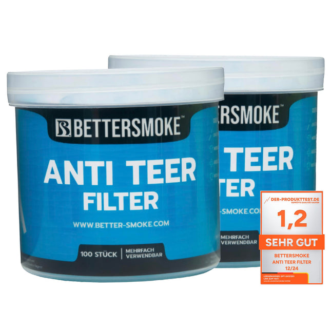 BetterSmoke Anti-Tar Filters | Cigarette Filter Attachment | 100 Pieces (Can, 2 Pieces)