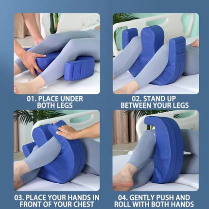 Elderly Anti-Pressure Easy Roller Pillow, Patient Turning Device U-shaped Pillow, Turning Device for Patients, Patient Turner, Bed Turning Aid Multi-purpose Turning Aid for Elderly People (Blue)