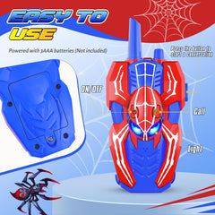 Joellfuner Walkie Talkie Children, Spider Toy Gift Walkie Talkies for Children from 3 4 5 6 7 8 9 10 Years Boy, 2 Radios to 300 m Range Children's Toy Walkie Talkie Outdoor Games