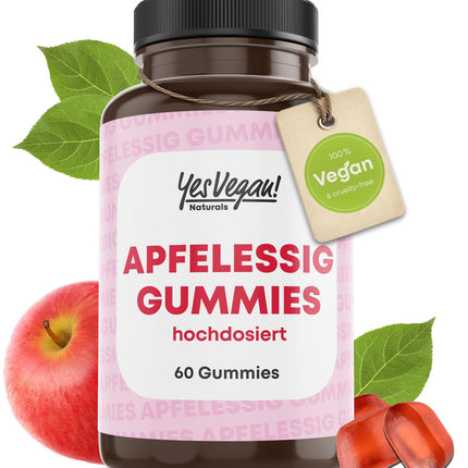 Apple Cider Vinegar Gummies (60 pieces - Apple Flavor) Keto Gummies with 1000 mg Apple Cider Vinegar and Caffeine – German Brand Manufacturer