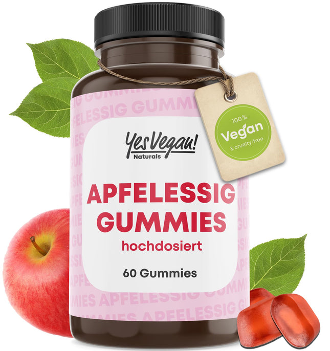 Apple Cider Vinegar Gummies (60 pieces - Apple Flavor) Keto Gummies with 1000 mg Apple Cider Vinegar and Caffeine – German Brand Manufacturer