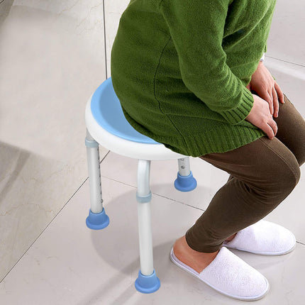 UISEBRT 360° Rotating Shower Stool Height Adjustable Shower Chair Bath Stool Shower Aid Bath Stool Anti-Slip with Suction Cup Grab Bar Bathtub Handle (Chair+Grab Bar)
