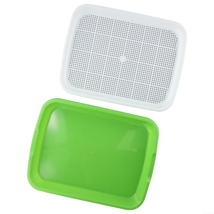 Microgreens germination tray made of plastic, 2 layers to maximize growth potential