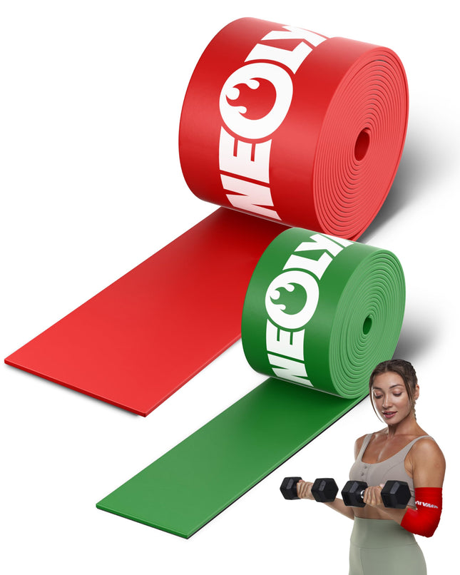 NEOLYMP Flossing Band Set – 2 fitness bands made of 100% natural latex – Perfect for physiotherapy accessories, strength training &amp; regeneration – Water-repellent, tear-resistant – Fitness band including bag