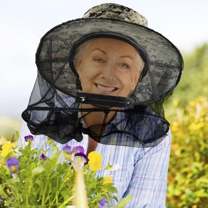 AOGOE Head Net Face Mesh Head Cover, Hat with Mosquito Net, Mosquito Head Net Head Protection Net for Optimal Visibility, Washable, Mosquito Net Hat for Outdoor Lovers, Climbing, Fishing, Beekeeping (Khaki)