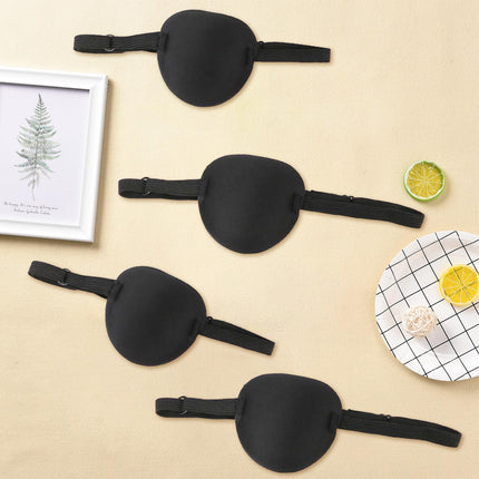 4 Pack Eye Patches, Medical Eye Patches for Adults and Children, 3D Adjustable Eye Patch Pirate Eye Patches for Left or Right Eye Amblyopia Recovery Phase (Black)