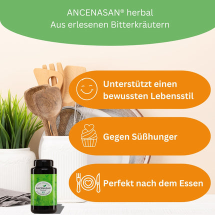 ANCENASAN herbal Premium Bitter Herbs Powder 120g - Traditional herbal blend of 49 selected herbs and spices - Rich in natural bitter substances - Vegan, Gluten-free, Made in Germany