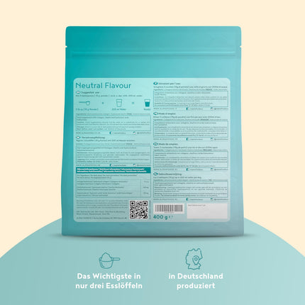 Collagen Powder [2x 400g] | Premium Collagen Hydrolysate | Peptides Types 1, 2 &amp; 3 | High-Dose Collagen Powder with Hyaluronic Acid and Elastin | Tasteless | Made in Germany | Alpha Foods