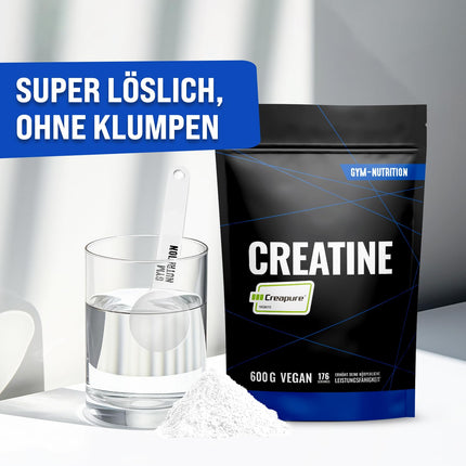 Creapure® Creatine Monohydrate Powder 600g - Ultra Pure Creatine Monohydrate - Optimally High Dosed - Creatine Monohydrate - Creatine Powder Monohydrate - 100% Vegan, Bottled in Germany