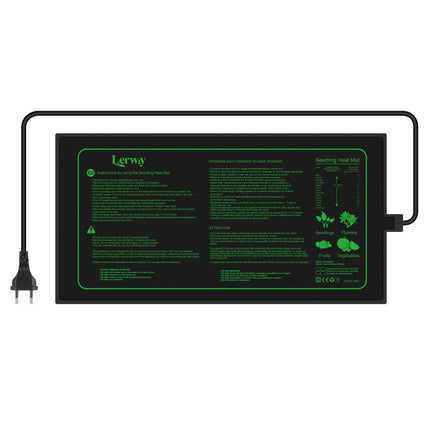 LERWAY Heating Mat Indoor Greenhouse Heat Mat Reptile Dragon Temperature Heating Pad Amphibian Pet Mat Warmer Bed Mat, 20.75"x10" inch, 30Watt (1.30W)