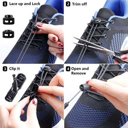 UpUGo 1 Pair of No-Tie Shoelaces, Elastic Shoelaces, One Size Fits All for Adults