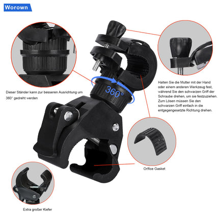 Worown 2 Pack Multipurpose Crutch Holder, Walking Stick Holder, Wheelchair Stick Holder for Wheelchairs Fixed Flashlights, Umbrellas, Universal Crutch Holder