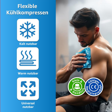 2x XXL Cooling Pads - 28x12 cm Cold Warm Compresses Blue, Large - Heat Pads &amp; Ice Packs - Gel Cooling Pads - for Bruises, Pain - Coolpack - MADE IN GERMANY