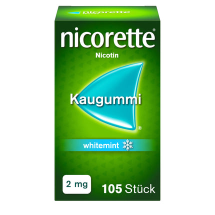 NICORETTE Chewing Gum 2mg Whitemint – Nicotine chewing gum for smoking cessation – Teeth whitening effect – Mint flavor – 2mg nicotine – 105 pcs.