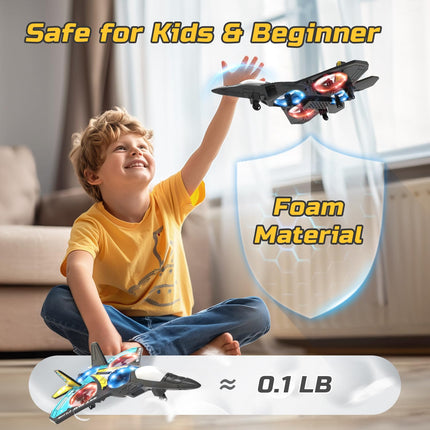 RC Drone for Kids and Beginners, Remote Controlled Airplane with Light, Hover Drone, 360° Flip and 2 Batteries (18 Minutes)