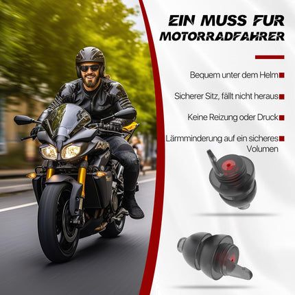 Naiicute Motorcycle Earplugs 2 Pairs, Prevent Hearing Damage Earplugs for Motorcyclists, Bicycles, Racing, Touring -Traffic Still Audible- Reusable Silicone Plugs, Comfortable Small Earplugs