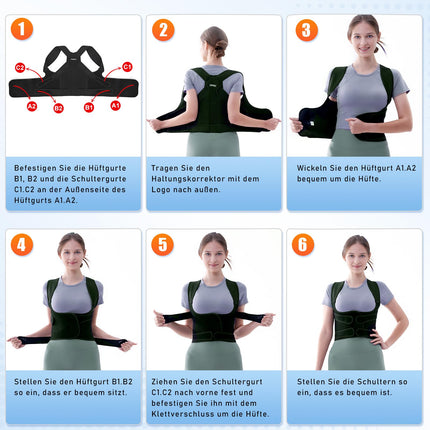 Back Straightener Back Support Belt Posture Corrector Women: Posture Correction Belt for Men - Adjustable Back Support Corrector - Posture Trainer Back Belt for Shoulder Neck - Black L