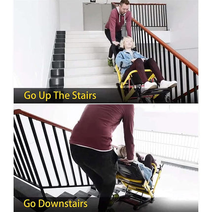 Handcart stair climber electric, electric tracked stair climber, manual stair climbing wheelchair for elderly patients, can go up and down stairs
