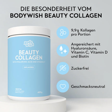 XXL Collagen Powder High Dosage 450 g | Premium Hyaluronic Acid, Biotin, Vitamins &amp; Minerals. Skin Care | Glow Collagen Powder Hydrolysate Peptides Types 1 and 3 | Skin, Hair, Nails | Neutral Soluble