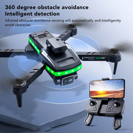S162 RC Drone Foldable, Pocket RC Quadcopter with 4K HD FPV Dual Camera for Beginners, Headless Mode, 360 Flip, Built-in 1200 mAh Lithium Battery, Easy Flying