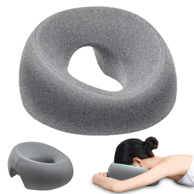 ADDLIVE Massage Face Cradle Pillow, U-shaped Massage Face Pillow, Massage Pillow with Head Hole, Memory Foam Massage Face Cradle Pillow, Massage Accessory for Spa Salon Massage Bed (Gray)