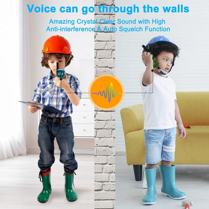 BATURU Walkie Talkie Kids, Walkie Talkies for Children 8 Channel Radio with VOX Function LED Flashlight, 5 KM Range for Outdoor Adventures, Camping