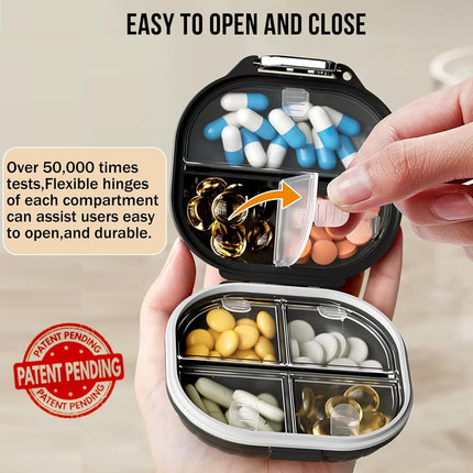 Ptyism 2 Pack Pill Box for On the Go (Large + Small) 7-day Pill Box for On the Go, Travel Pill Box, Pill Organizer Travel for Travel and Daily Use, etc.