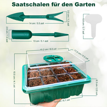 Mini greenhouse cultivation, 3 pieces indoor greenhouse cultivation box, seedling starter trays, greenhouse cultivation trays with lid ventilation