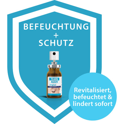 TEARS AGAIN Original Eye Spray for dry eyes 10ml - also suitable for children - Helps with tired, burning, and irritated eyes - Preservative-free - with liposomes