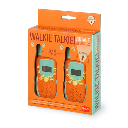 Legami - Set of 2 walkie-talkies, walkie-talkies with 8 channels, transmission up to 3-5 km in open space, adjustable volume, radio for long-distance communication, 4 x 14 x 2 cm