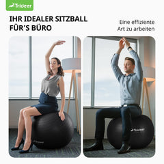 Trideer Thick Exercise Ball Pregnancy, Pezzi Ball, Anti-Burst Pilates Ball, 45-85 cm Seat Ball Office for Balance, Yoga as Small Fitness Equipment and Balance Chair in the Gym-Home Office