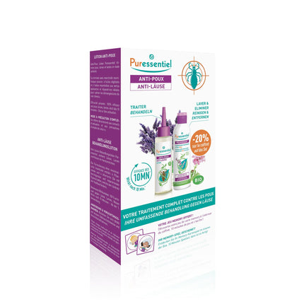 Puressentiel Anti-Lice Set Lotion 100 ml with Comb + Poudoux Shampoo 200 ml + Memory Game – Active ingredient 100 percent of natural origin – Playfully removes lice, larvae, and nits – Works in 10 minutes