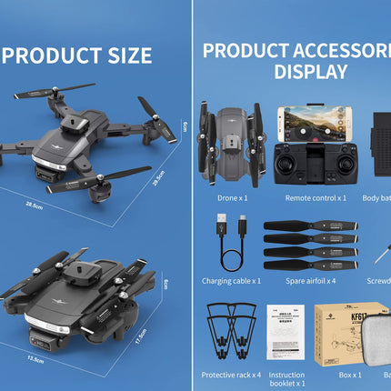 OBEST Drone with 4K Camera, Foldable RC Quadcopter with FPV Live Transmission, 360° Obstacle Avoidance, Altitude Hold, 24-30 Minutes Flight Time, 3D Flip, Headless Mode, Mini Drone for Kids Beginners