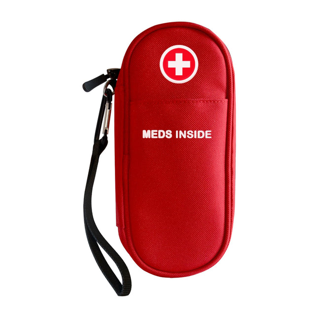 klyrith EpiPen Medical Bag, Insulated Emergency Medication Bag, Portable Carrying Case Organizer for 2 EpiPens, Asthma Inhaler, Antihistamine, Auvi-Q and Other Allergy Medicines, Red