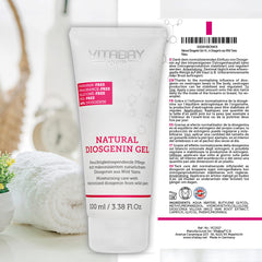 Vitabay Natural Diosgenin Cream with Yam Root 100ml - 80% Yam Root Cream &amp; 64% Diosgenin - wild Yams - vegan &amp; organic