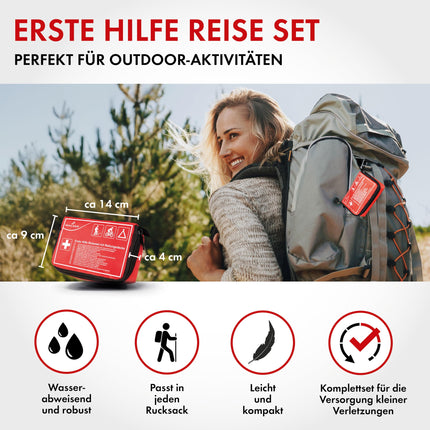 WALSER Premium Mini First Aid Kit 2025, waterproof emergency kit for outdoor/camping/bicycle, 31-piece travel first aid kit, compact first aid kit for outdoor use, mini first aid kit 2025, first aid kit