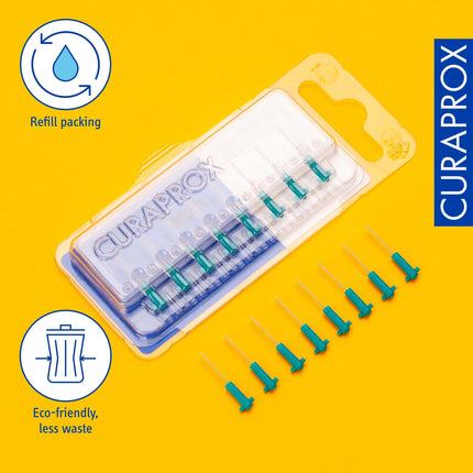 Curaprox Interdental Brushes CPS 06 prime, Refill, 8 pieces, 0.6 mm diameter, 2.2 mm effectiveness, turquoise, refill pack, without holder