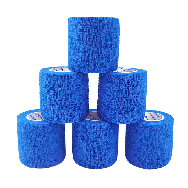COMOmed self-adhesive bandage elastic bandage wrist bandage plaster roll Dog Bandages Animal Bandages Blue 5 cm X 6 bands