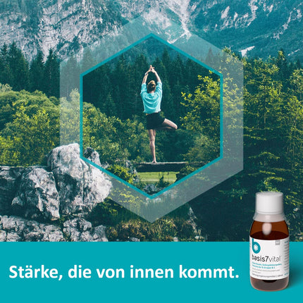 basis 7 vital to strengthen the immune system and nervous system by sanoctua, natural immune treatment for drinking with royal jelly, valuable vitamins and minerals, 100ml