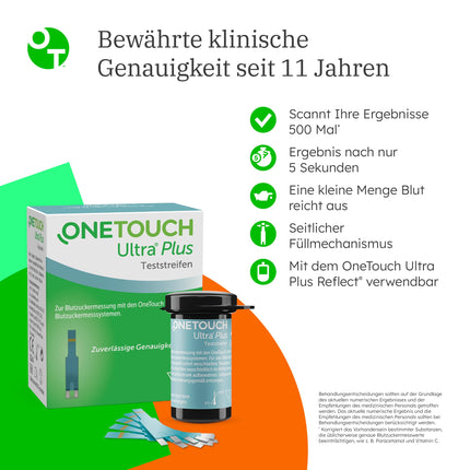 OneTouch Ultra® Plus blood glucose test strips I 50 strips I 1 pack I for blood glucose measurement in diabetes (sugar disease)