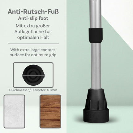 Crutches Black Pair Classic 140 Kg Forearm Crutch from Ossenberg with Ergo Soft Grip Walking Aid Pulox Design