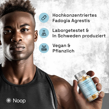 Noop Fadogia Agrestis High-Dose Testosterone Booster T Complex Supplements for Men and Women - Great in combination with Tongkat Ali and Tribulus Terrestris for muscle building. 400 mg, 60 Capsules