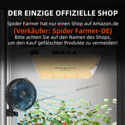 Spider Farmer Grow Tent Complete Set SF1000 Grow Light Dimmable LED Grow Lamp Full Spectrum Samsung LM301H EVO Diodes Grow Tent Kit Complete 70x70x160cm Hydroponics Growing Tent Set Ventilation System