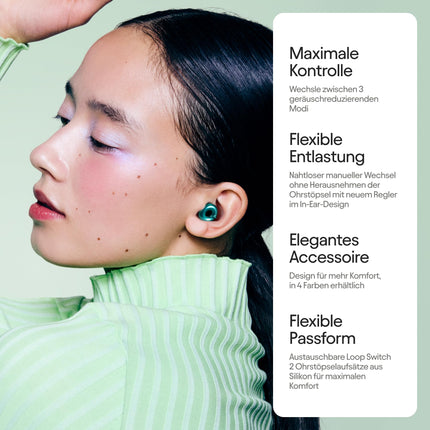 Loop Switch 2 Adjustable Eartips – 3 Modes for Maximum Control | Flexible Noise Reduction for Concentration, Travel, Socializing, Festivals &amp; More | 20–26 dB (SNR) Noise Reduction