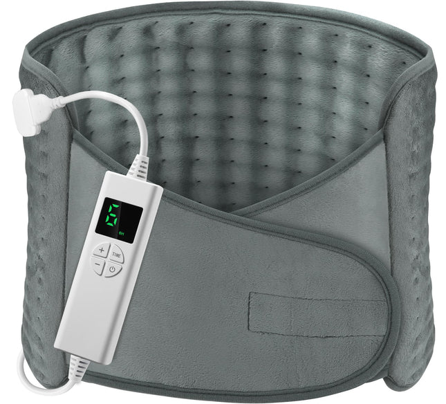 Heating pad OneAmg 126x30cm electric heating pad with 6 temperature levels and automatic switch-off. Fast heating. Machine washable. Heated blanket for back, loins, stomach, shoulders. Gray.