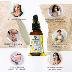 Propolis-in-water solution extract 30% without alcohol, large bottle 50 ml, tincture suitable for children and animals, polyphenols, flavonoids and bioflavonoids, 100% natural, alcohol-free